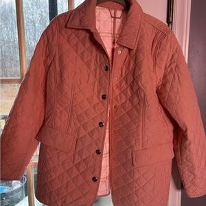 Chico's Coral Quilted Puffer Jacket